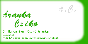 aranka csiko business card