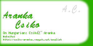 aranka csiko business card